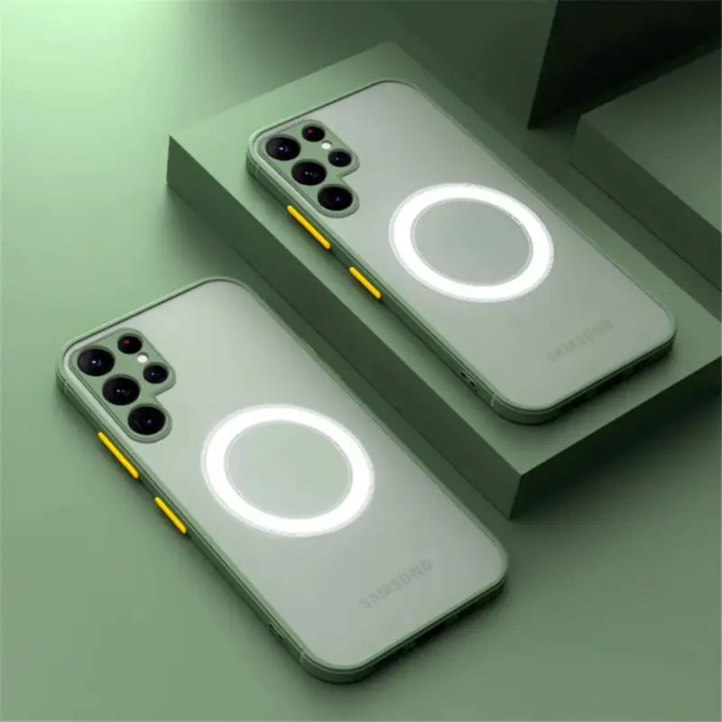 Matte Magnetic Wireless Charging Phone Case for Samsung Galaxy S23 S24 S22 S21 Plus Ultra Fe Armor