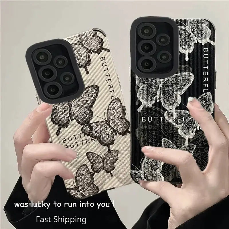 Retro Style Butterfly Phone Case For Samsung Galaxy A52 A51 A50 A32 A31 A21S A22 A33 A53 A54 A71