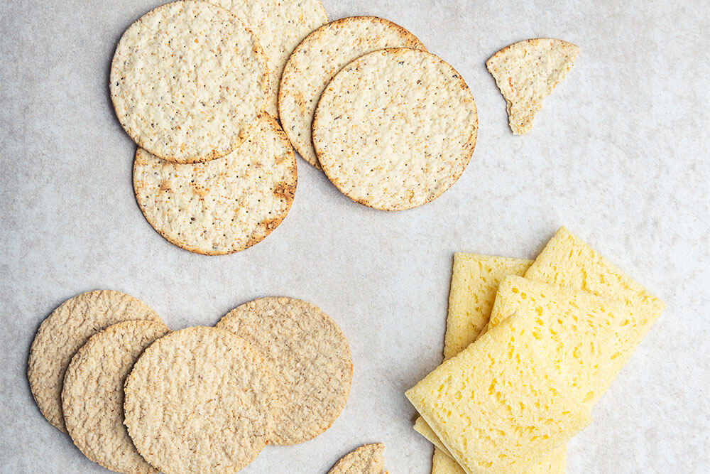 Different healthy crackers on the table