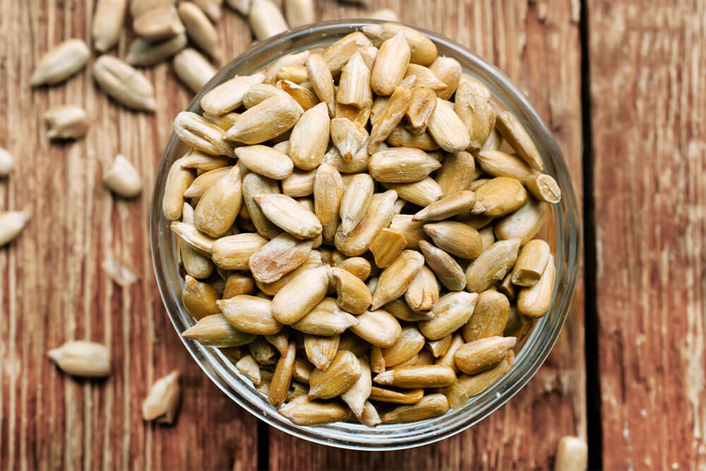 Sunflower seeds in bowl