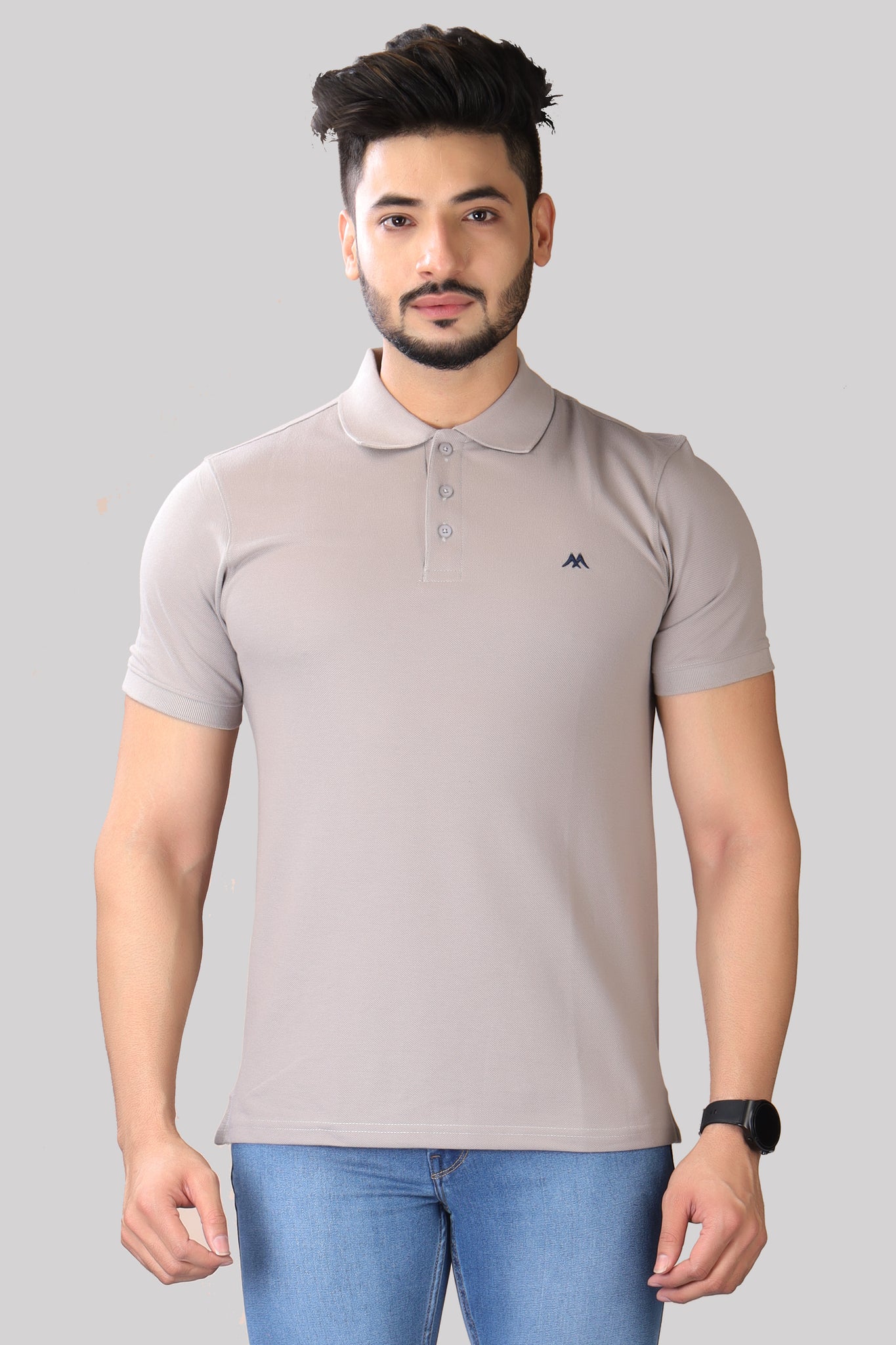 solid polo collar t shirt