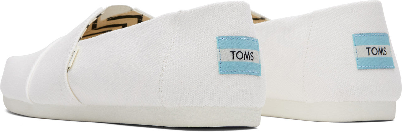Alpargata White Recycled Cotton Canvas Slip Ons-TOMS® India Official Site