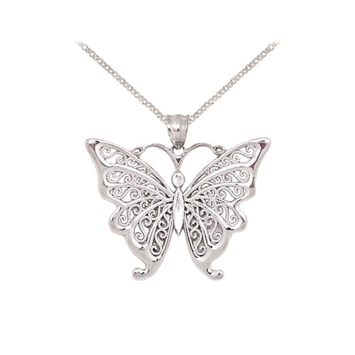 sterling silver / gold plated double butterfly necklace – Marlyn Schiff, LLC