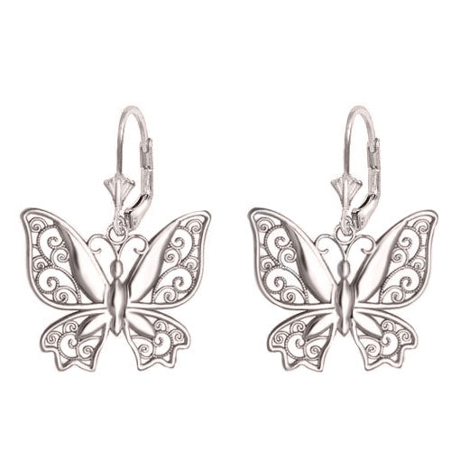 Butterfly Motif Karen Silver Dangle Earrings from Thailand, Original  Butterfly