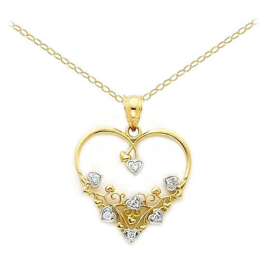 floral heart necklace