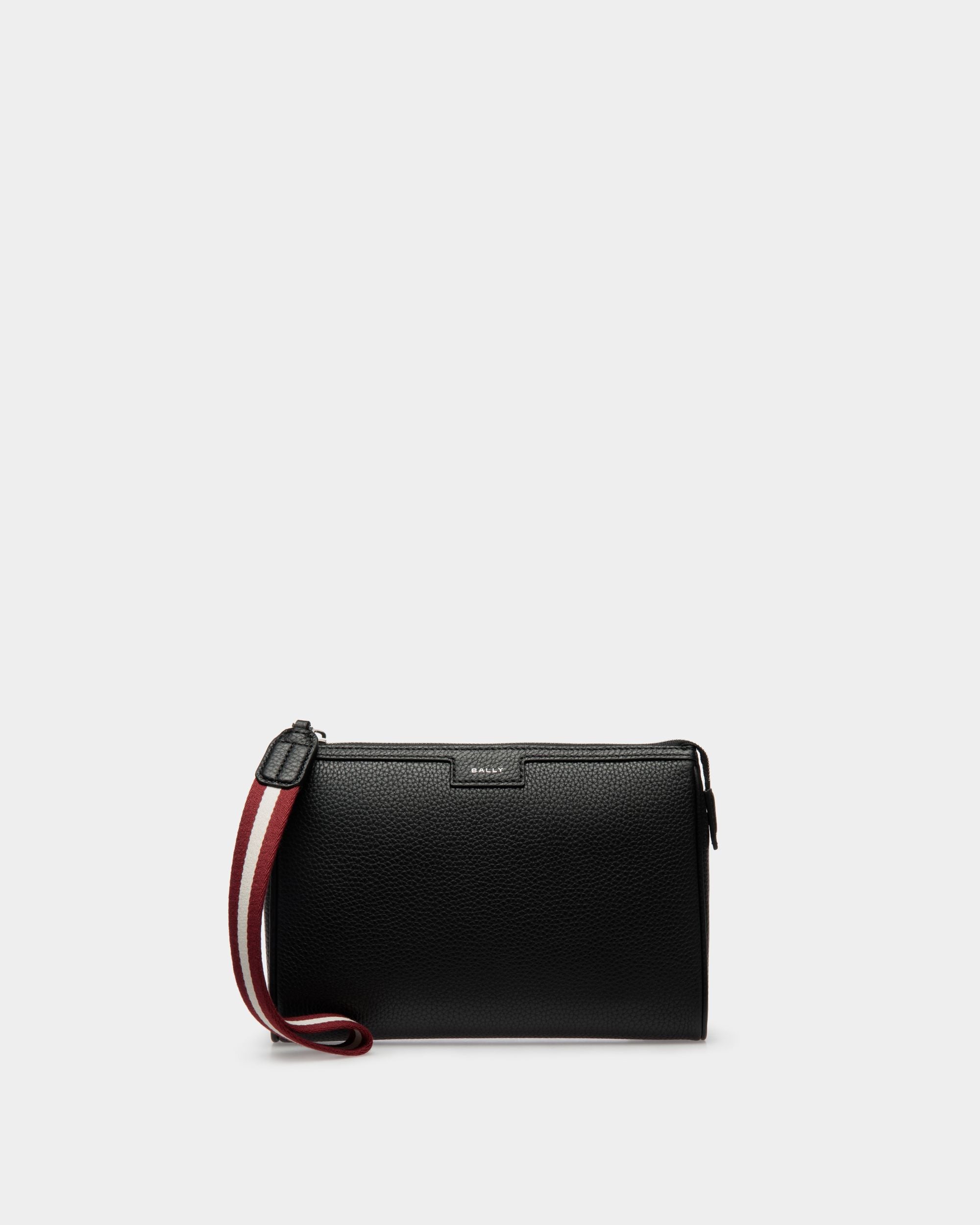 Code | Pochette für Herren aus genarbtem Leder in Schwarz | Bally | Still Life Vorderseite