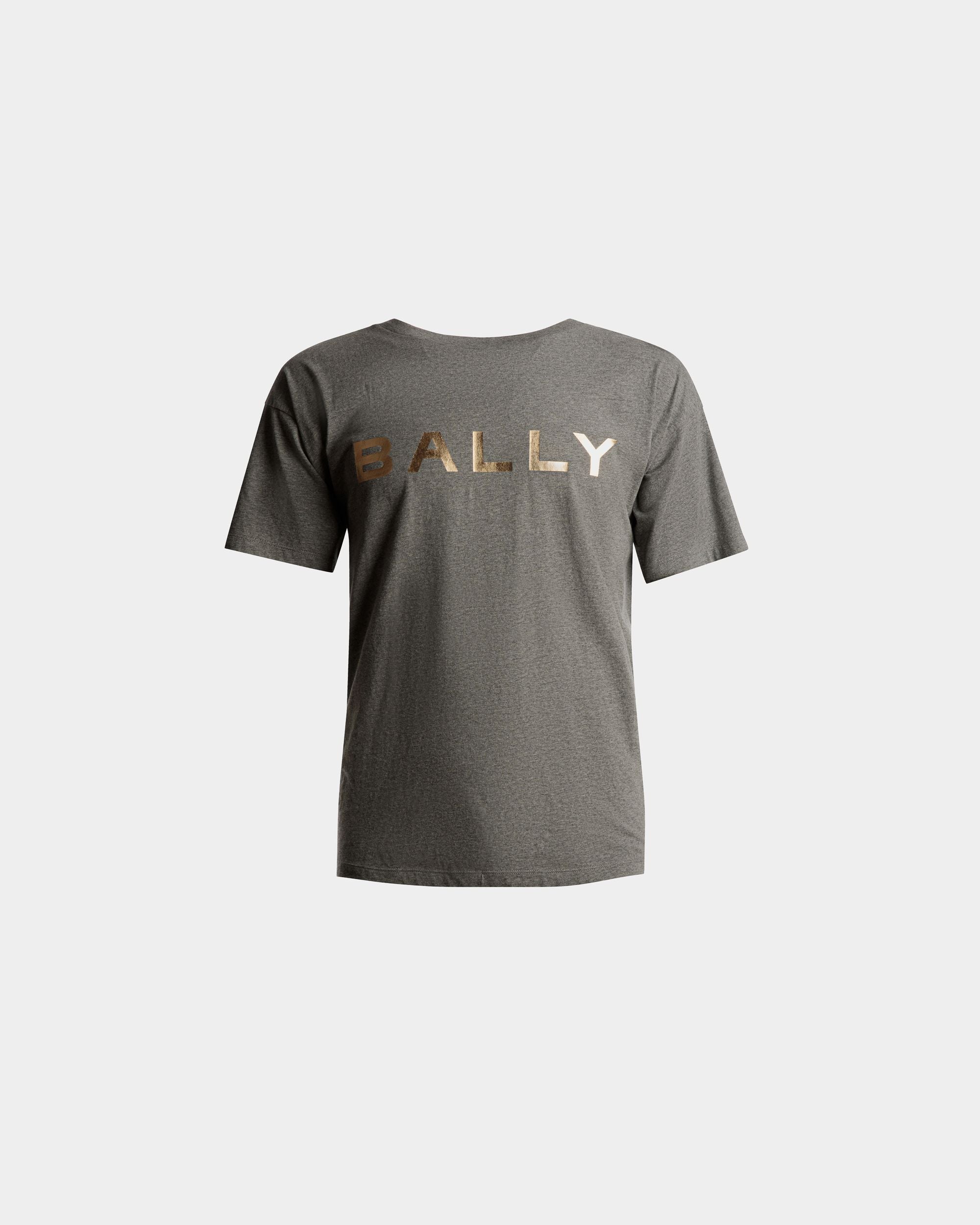 Men's Logo T-Shirt In Grey Melange Cotton | Bally | Still Life Front