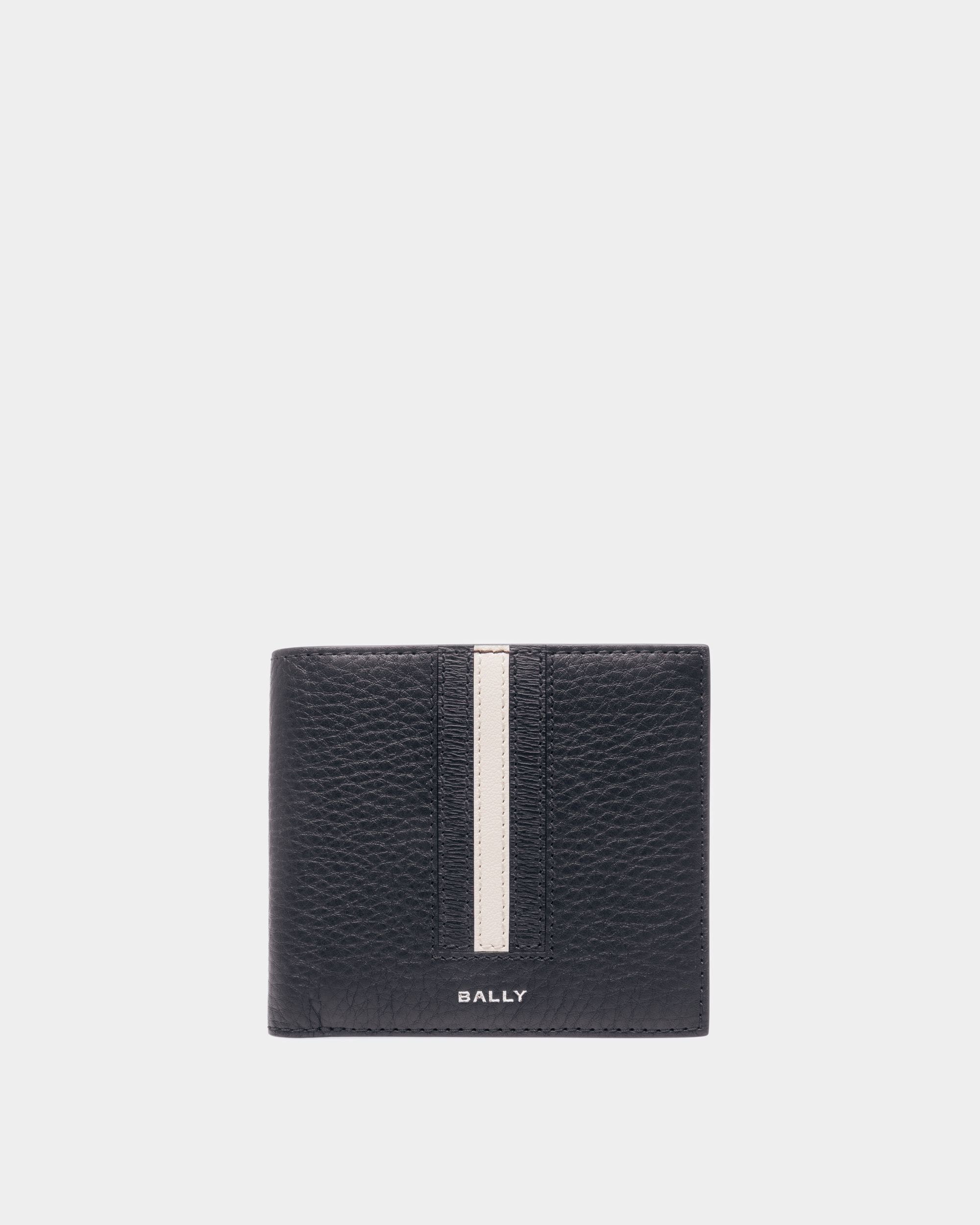 Men's Ribbon ID Coin Wallet In Midnight Leather | Bally | Still Life Front
