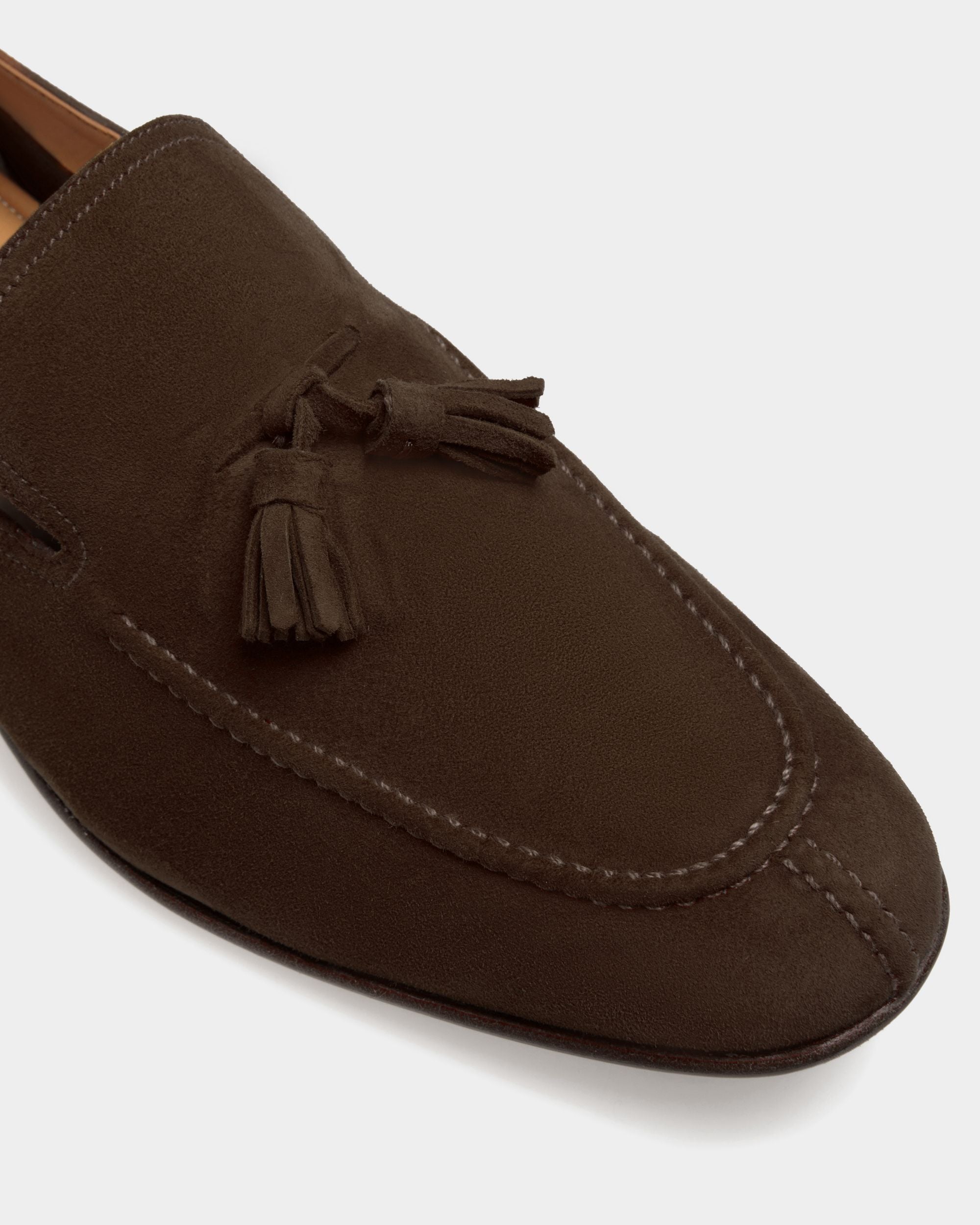 Suisse | Loafer für Herren aus Veloursleder in Braun | Bally | Still Life Detail