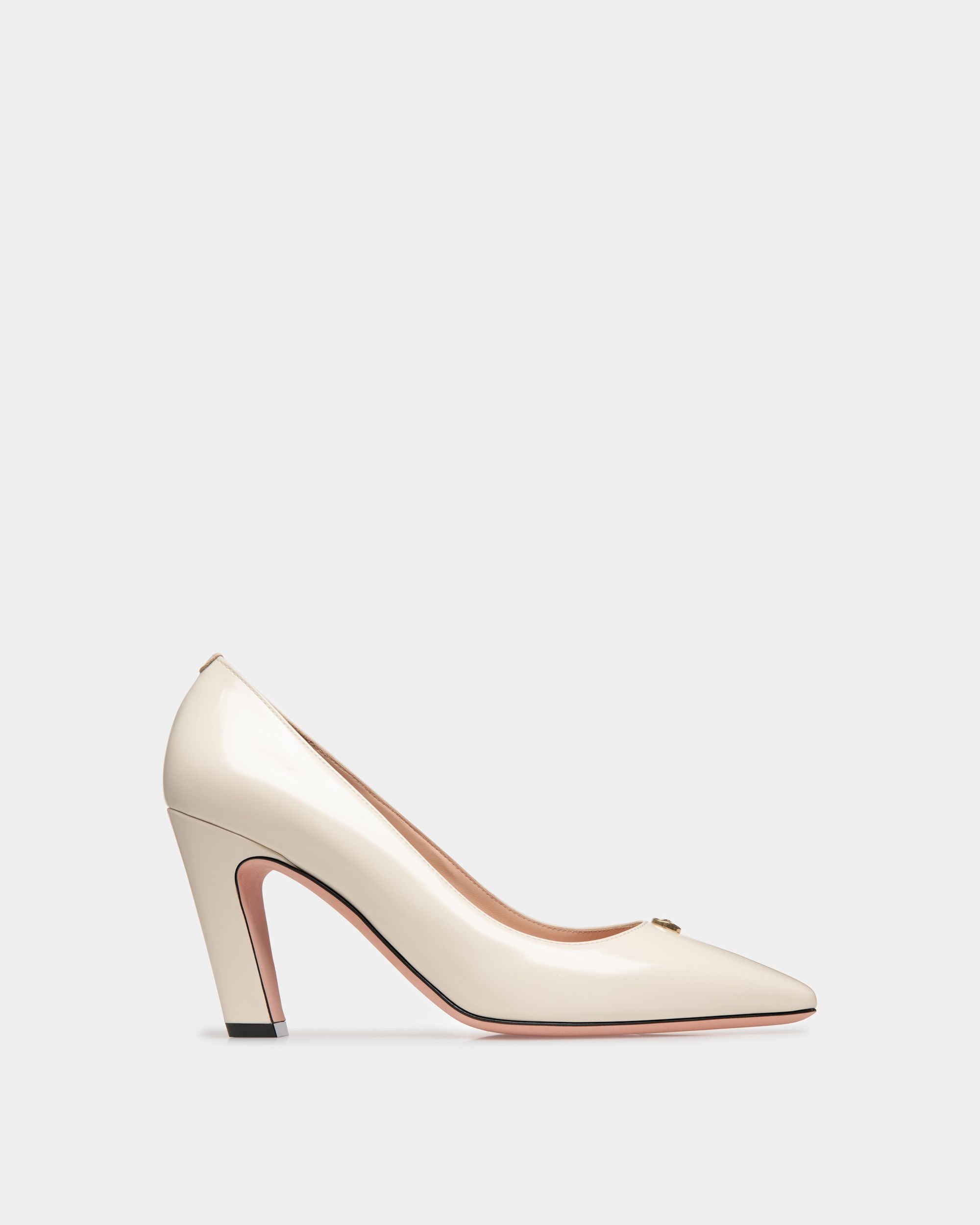Sylt | Women's Pump in White Leather | Bally | Still Life Side