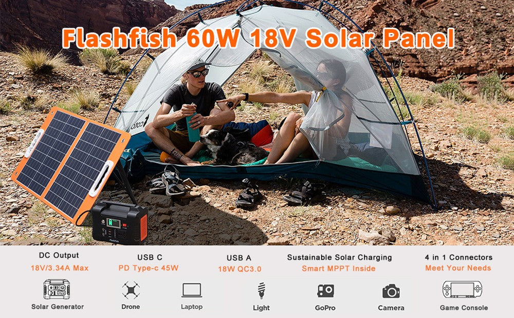 Panel solar plegable Flashfish tsp18V de 60 W