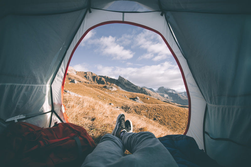 camping and mountain cycling