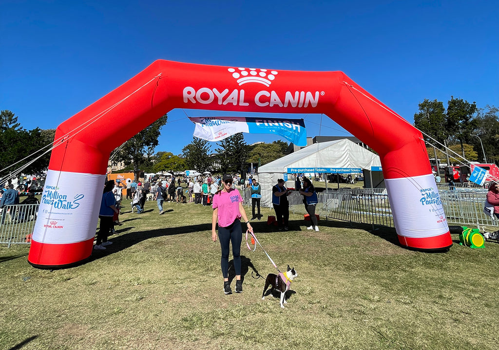 walking across the finish line