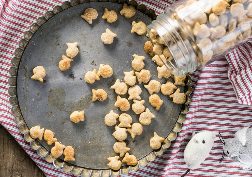 Fish shaped baked cat treats