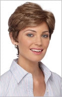 Model in brown boy cut wig Diamond