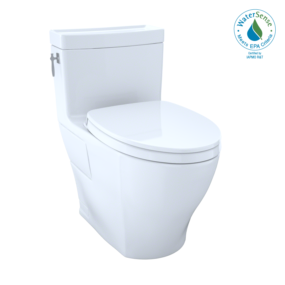Toto Aimes Washlet+ One Piece Elongated 1.28 GPF Universal Height Skirted Toilet with Cefiontect