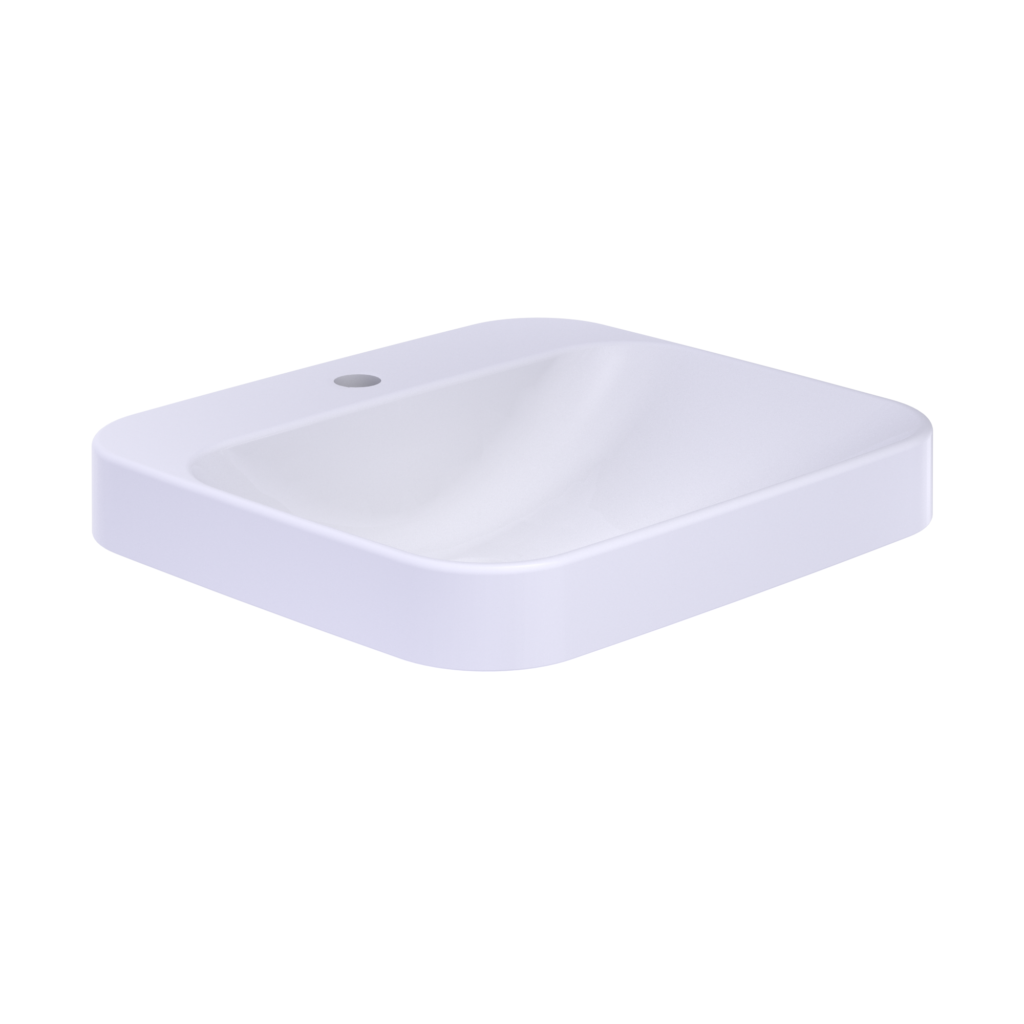 Toto Arvina Rectangular 20" Vessel Bathroom Sink with Cefiontect For Single Hole Faucets