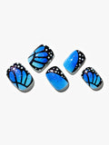 Blue butterfly nail art