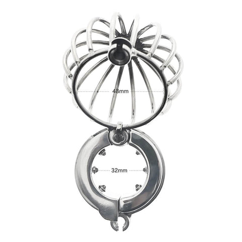 Stainless Steel Male Chastity Device Ball Stretcher Enhancer Scrotum  Restraint Testicle Binding Cage Protector Cock Penis