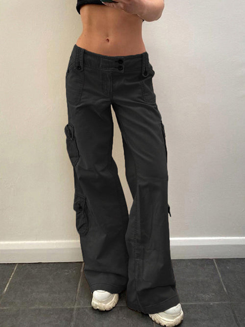Women's Multi-pocket High Waist Cargo Denim Jeans – D'ella Boutique