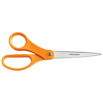 Tijeras Fiskars The Original Orange-Handled Scissors - 8 Tamaño general -  Acero Inoxidable - Curvada Punta - Gris - 1 Solamente - Reparto