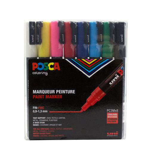 Uni Posca Paint Markers 16-Color Fine Tip Set - 9835483