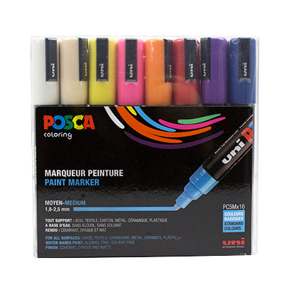posca Acrylic Paint Marker Set, 8 Color Fine, PC-3M, Version 2 (PC3M8SET)