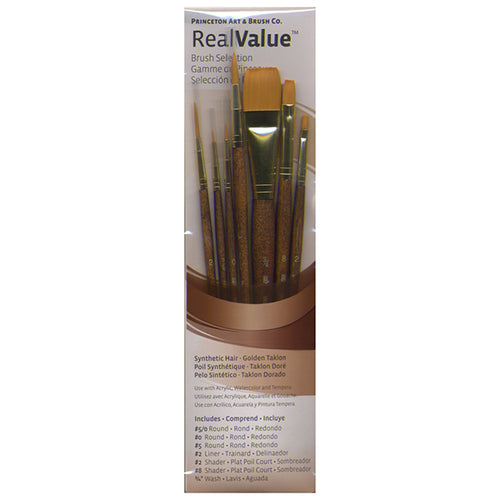 Princeton RealValue Brush Set of 4 - Brown Label Synthetic Golden Takl –  Opus Art Supplies