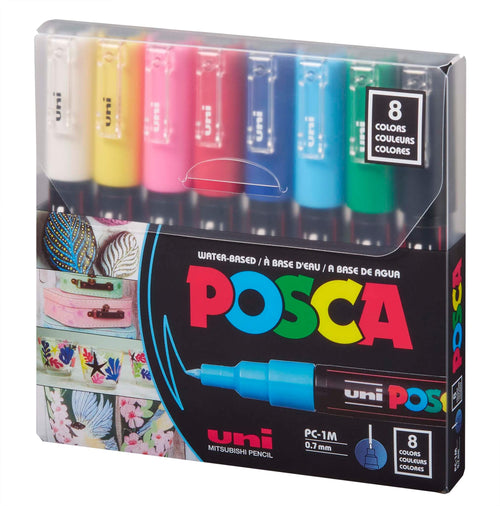 POSCA Marqueur à pigment PC-5M, étui de 8, couleurs froides