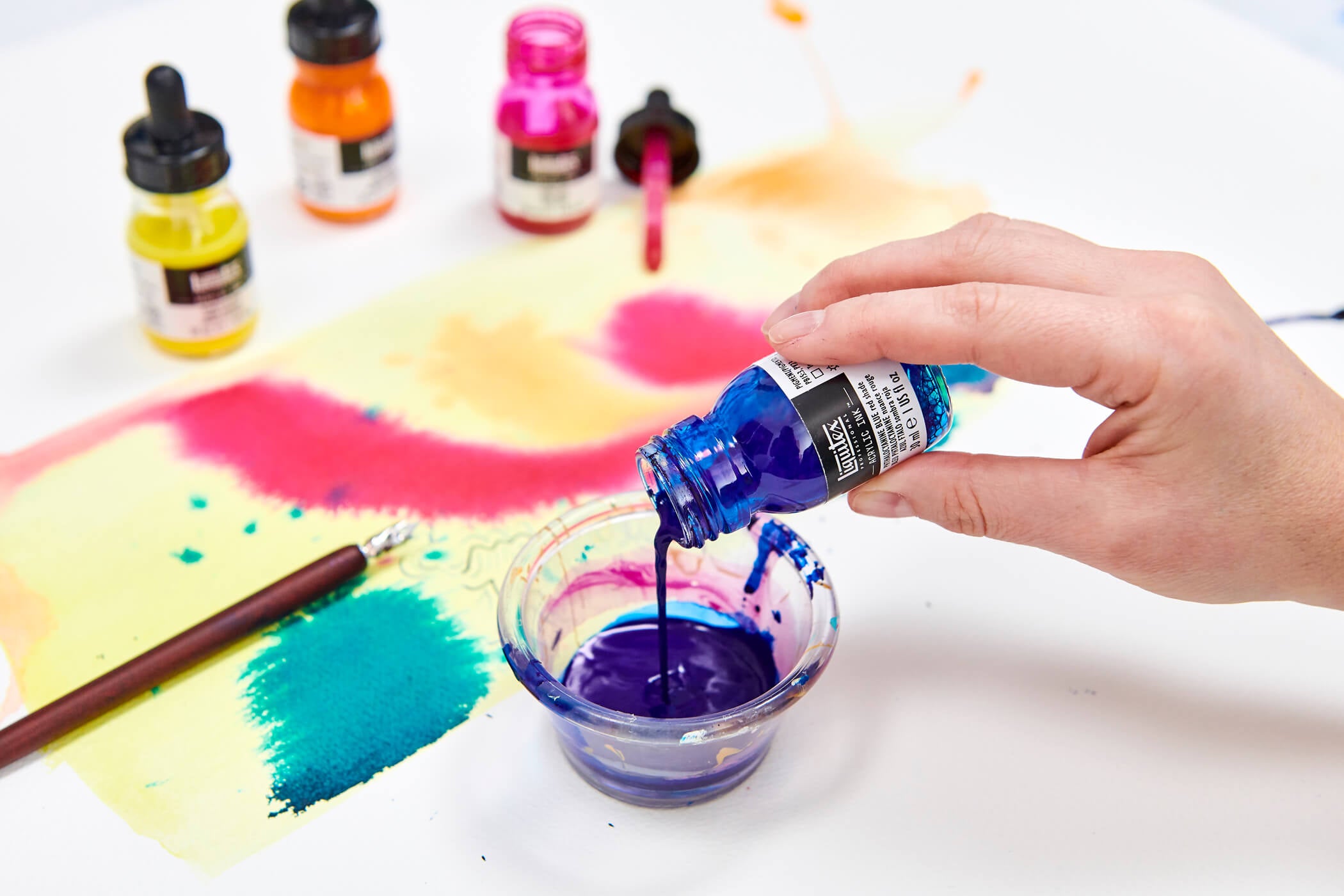 Acrylic Ink Set, 3 Transparent Earth Colors, 30ml (Liquitex Acrylic Ink)