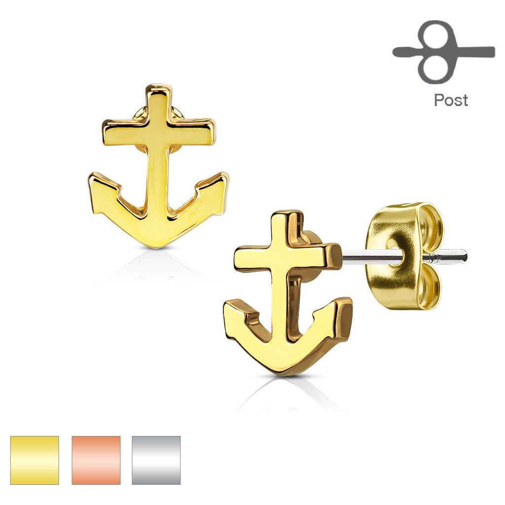 Pair of Anchor Earring Studs – Glamore Piercing