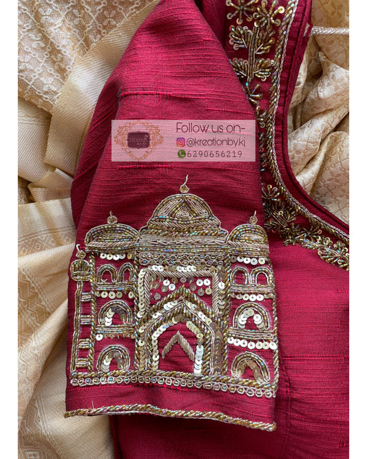 Rose Gold Satin Silk Saree With Handmade Tassels On Pallu – kreationbykj