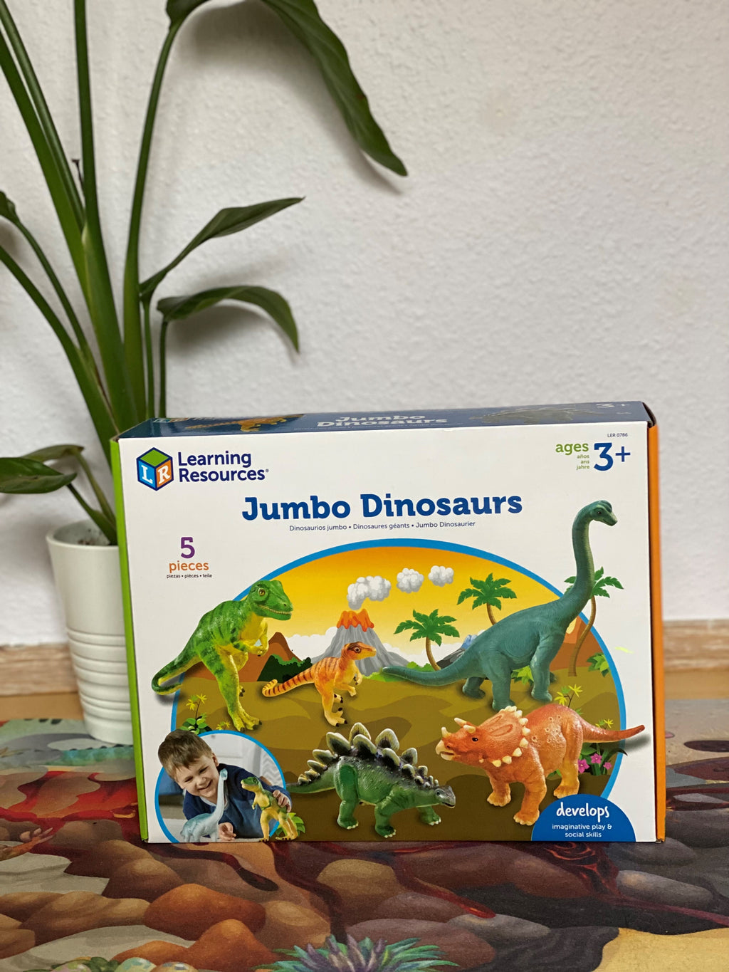 Jumbo Dyresæt: 5 stk Dinosaur - Sæt #1 - Learning Resources - Fra år