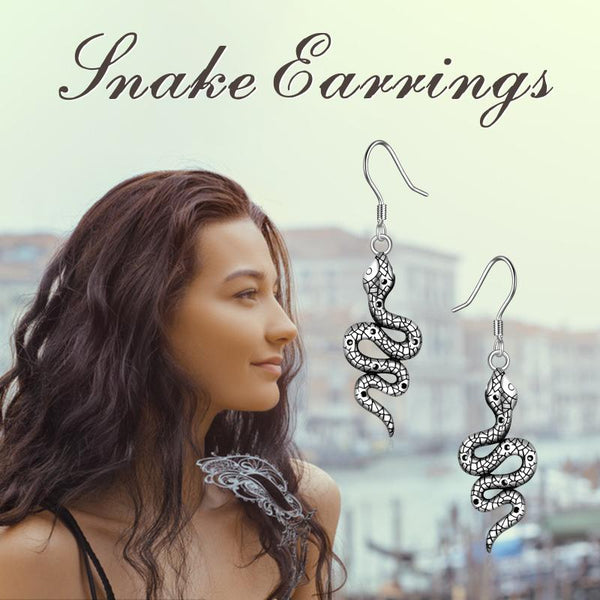 Snake Earrings Jewelry Snake Shaped Dangle - Ecart