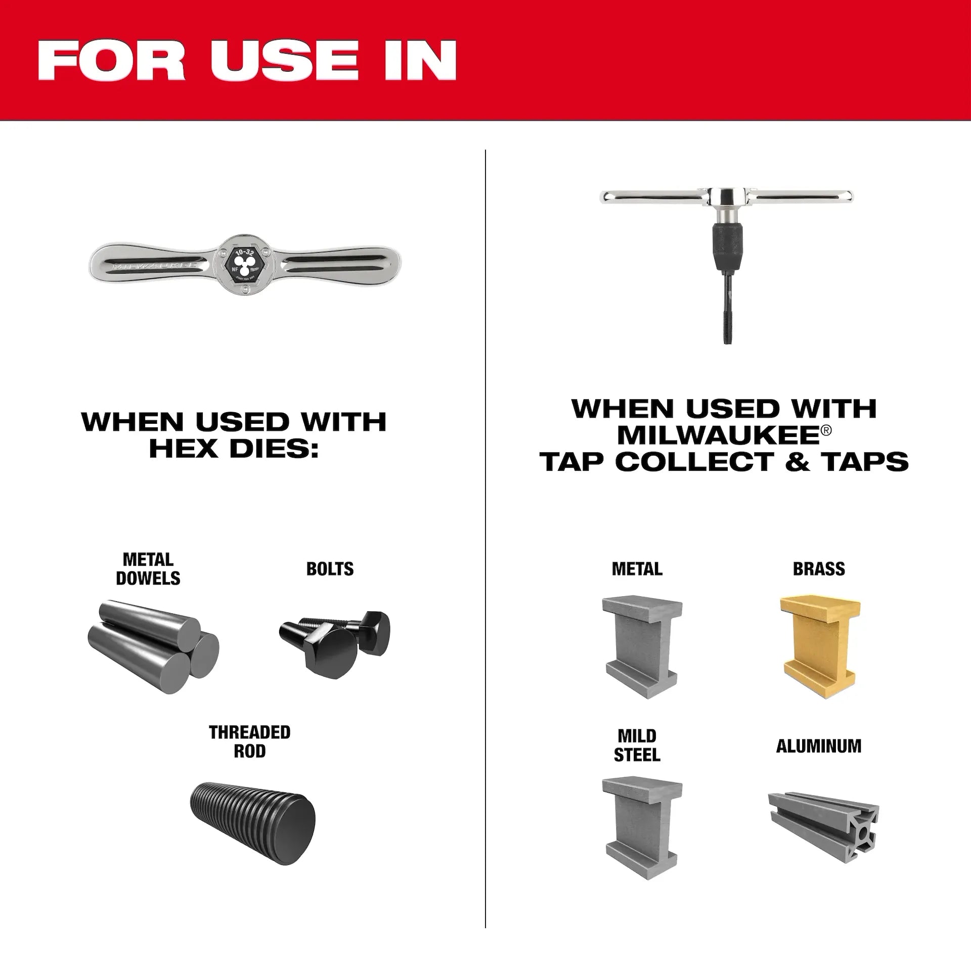 Milwaukee Hex-LOK™ 2-in-1 Tap and Die Threading Handle - Image 3