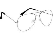 Load image into Gallery viewer, AK CREATION Blue Cut Anti Reflected Computer Glasses in Full Rim Big Size Frame (Aviator Shape) (Golden Black) Medium (Silver)
