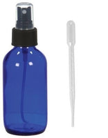 4 oz w/ Black Spray : Greenhealth - Blue Glass Bottle with Sprayer 4oz with Black Spray + Pipette for easy filling