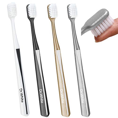 10000 Bristle Micro Nano Toothbrush for Sensitive Teeth and Gums Care, Extra Soft Silko Toothbrush for Adults and People with Braces, 4 Count