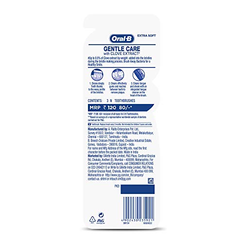 breed Fabriek lenen Oral-B Gentle Care Toothbrush with Clove Extract, Extra Soft (Buy 2 Ge –  NavaFresh - United States