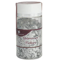 BLOSSOM Edible Shimmer Flakes Sprinkles for Cake Decoration, Sparkling Effect- Silver Moon, 10 gm