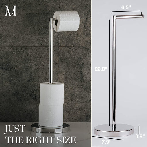 Free Standing Gold Toilet Paper Holder Stand White Marble Base and Sto —  Marmolux