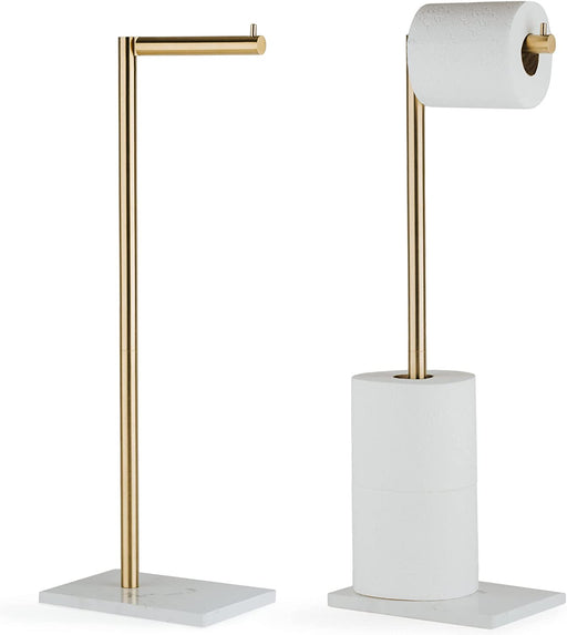 Continental CC2038 Freestanding Toilet Paper Holder with Roll Storage and  Phone Stand, Brushed Nickel