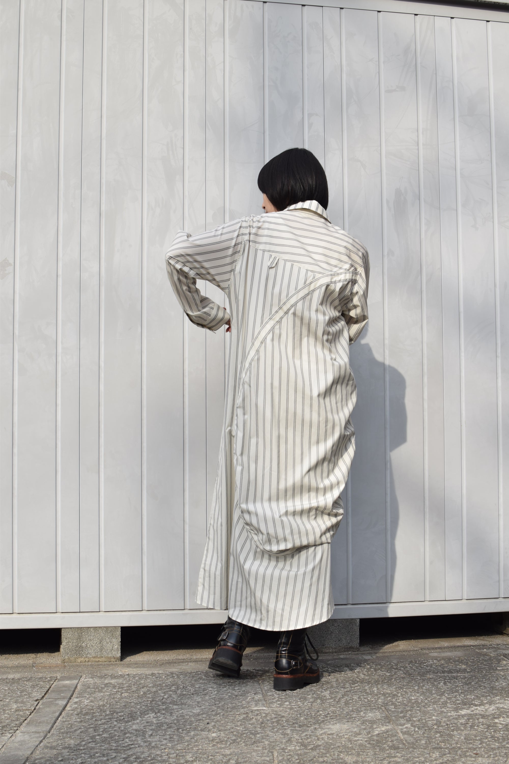 お歳暮 HOUGA HOUGA waltz frill skirt stripe) skirt ［white stripe