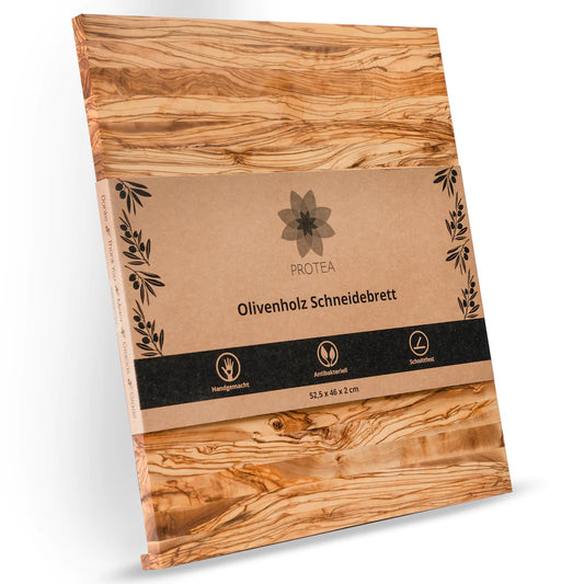 Olivenholz Schneidebrett | Saftrille + Abschlusskante (PROTEA)