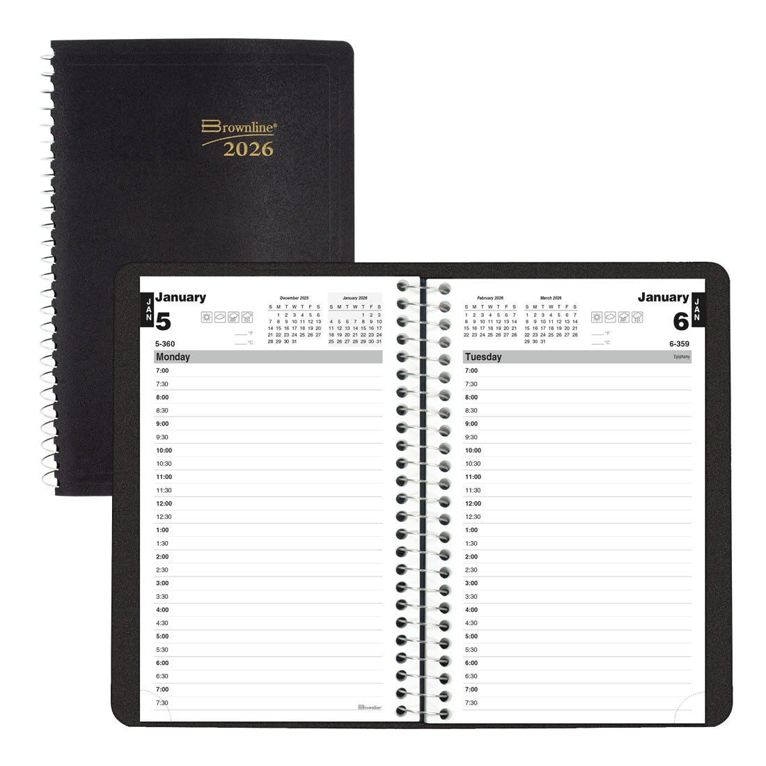 Essential Daily Planner, Black, 2026 (C2504.81T-26)