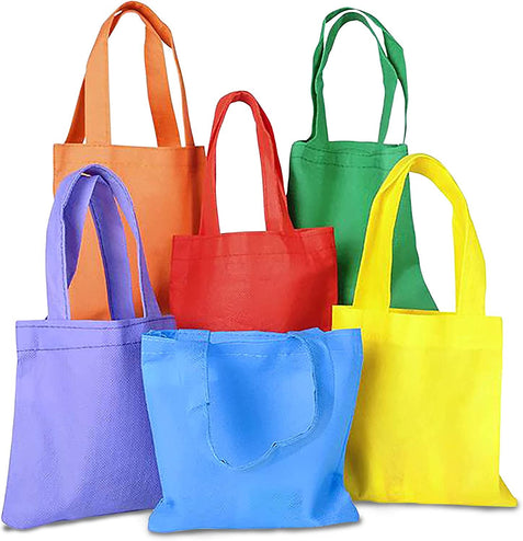 Canvas Tote Bags - Pack of 6 - Heavy Fabric Cloth Bags with