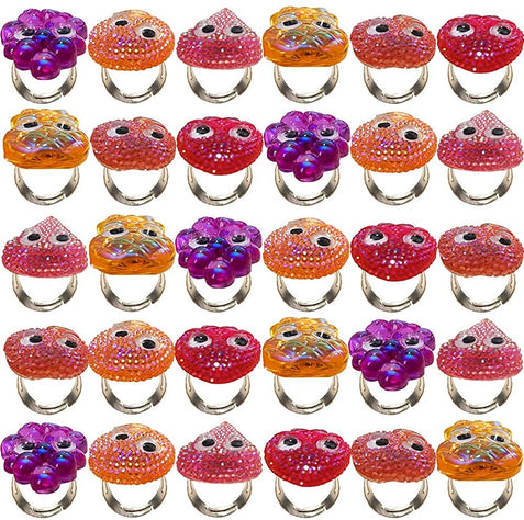 ArtCreativity Giant Faux Diamond Rings, Set of 12, Adorable Jewelry for Little Girls and Boys, Plastic Jewel Princess Rings in Fun Assorted Colors