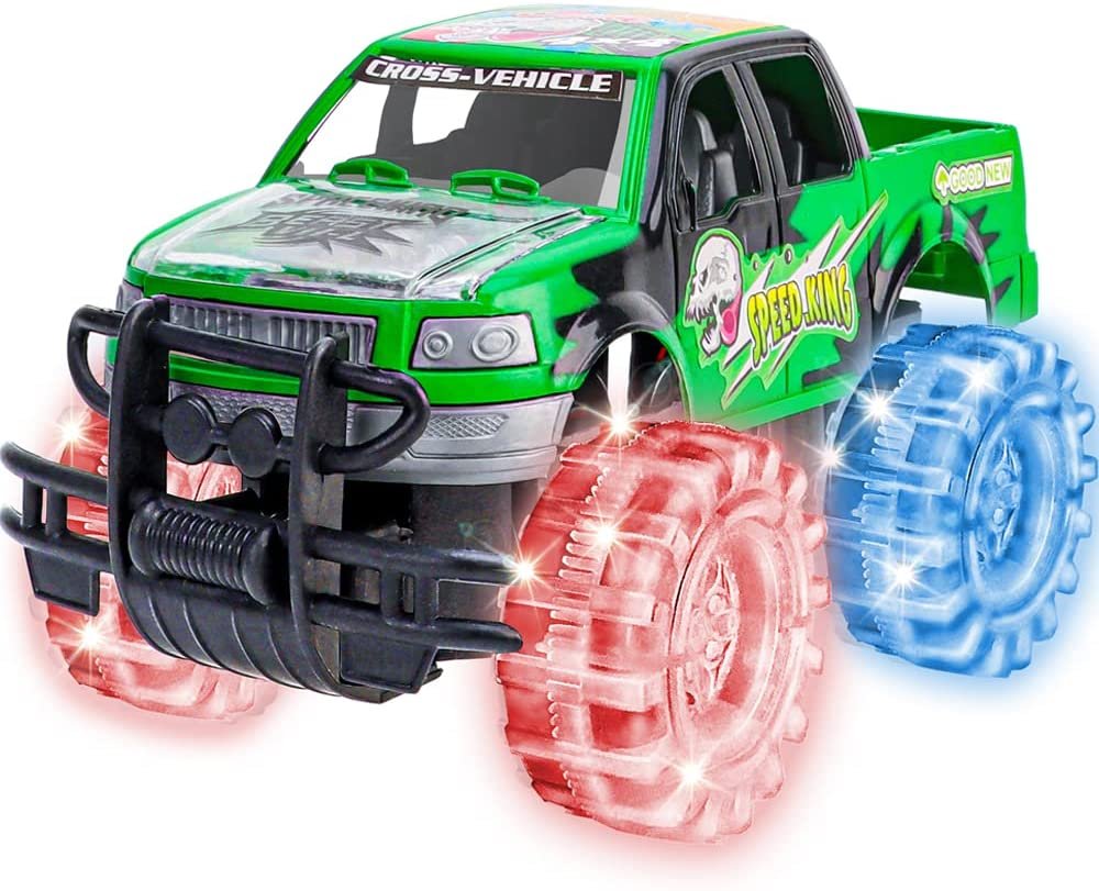 2 Light Up Monster Trucks Set, 6