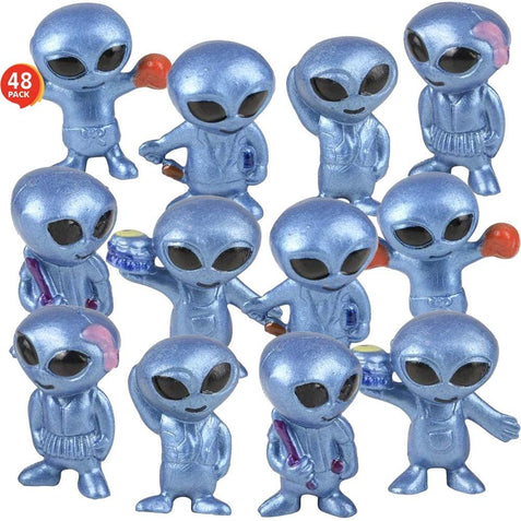 Glow in The Dark Alien Figurines for Kids - 100 Pcs Small Halloween Toys  for Halloween Party Favors - 1 Bulk Toys Goodie Bag Pinata Stuffers - Bulk  Gifts for Kids 