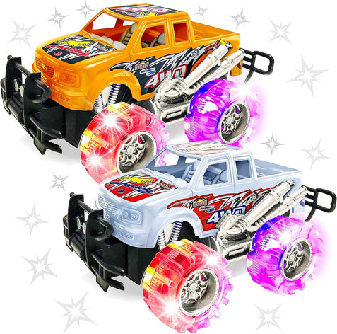 4 Light Up Monster Trucks, 6 Monster Truck with Flashing LEDs